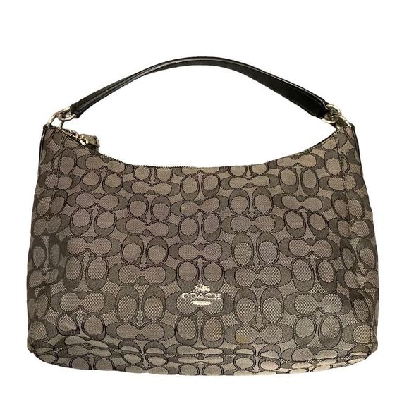 Coach Black Signature Print Shoulder Bag - Picture 1 of 12